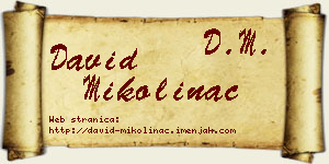 David Mikolinac vizit kartica